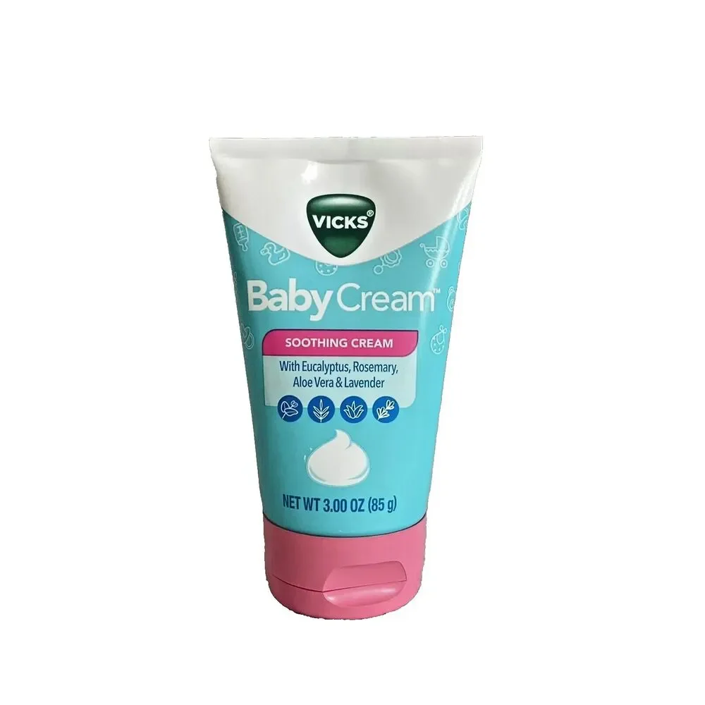 Vicks Baby Cream-Soothing Cream with Eucalyptus, Rosemary, Aloe Vera, & Lavender